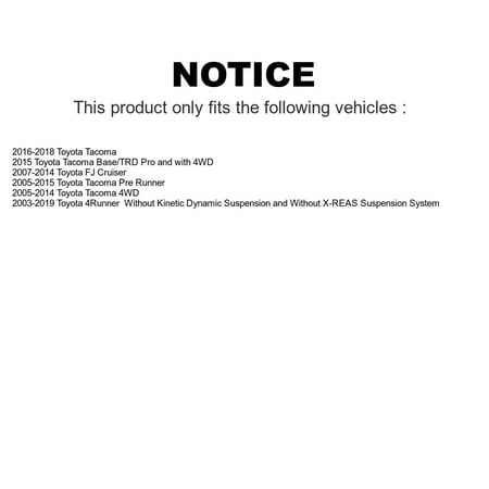 Details about   Front Shock Absorber Suspension Strut Assembly Toyota Tacoma 4Runner FJ Cruiser